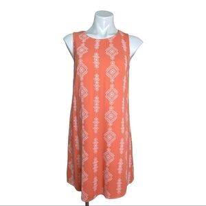 Maurices Sleeveless Orange & White Beige Dress S